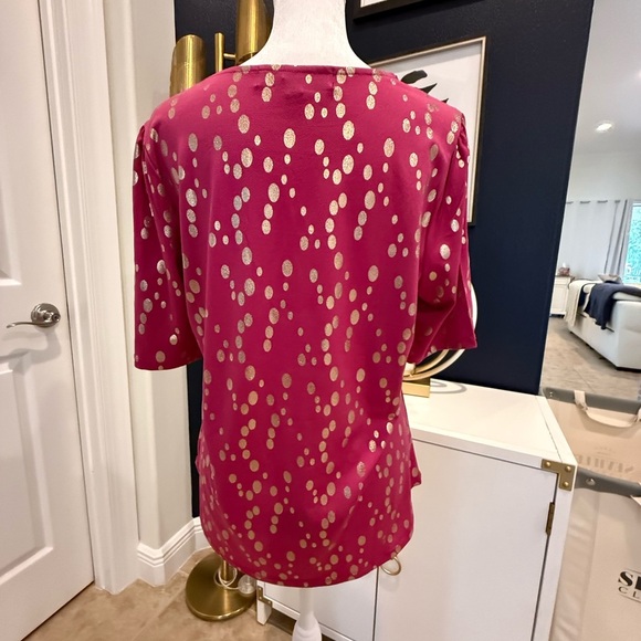Louise Harris Pink and Gold Polka Dot Blouse Excellent condition, size Medium - Picture 3 of 7